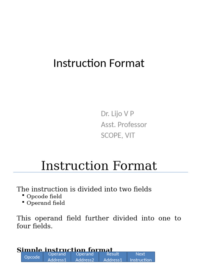 Instruction Format Overview | PDF | Digital Electronics | Office Equipment