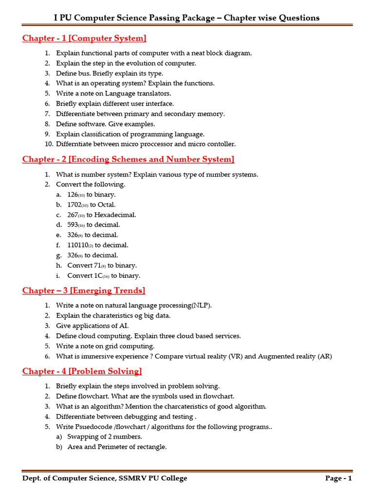 Computer Science Passing Package | PDF | String (Computer Science ...