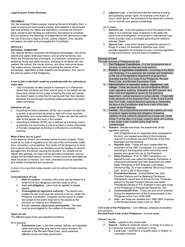 Philippine Legal System Overview | PDF | Territorial Waters | Constitution