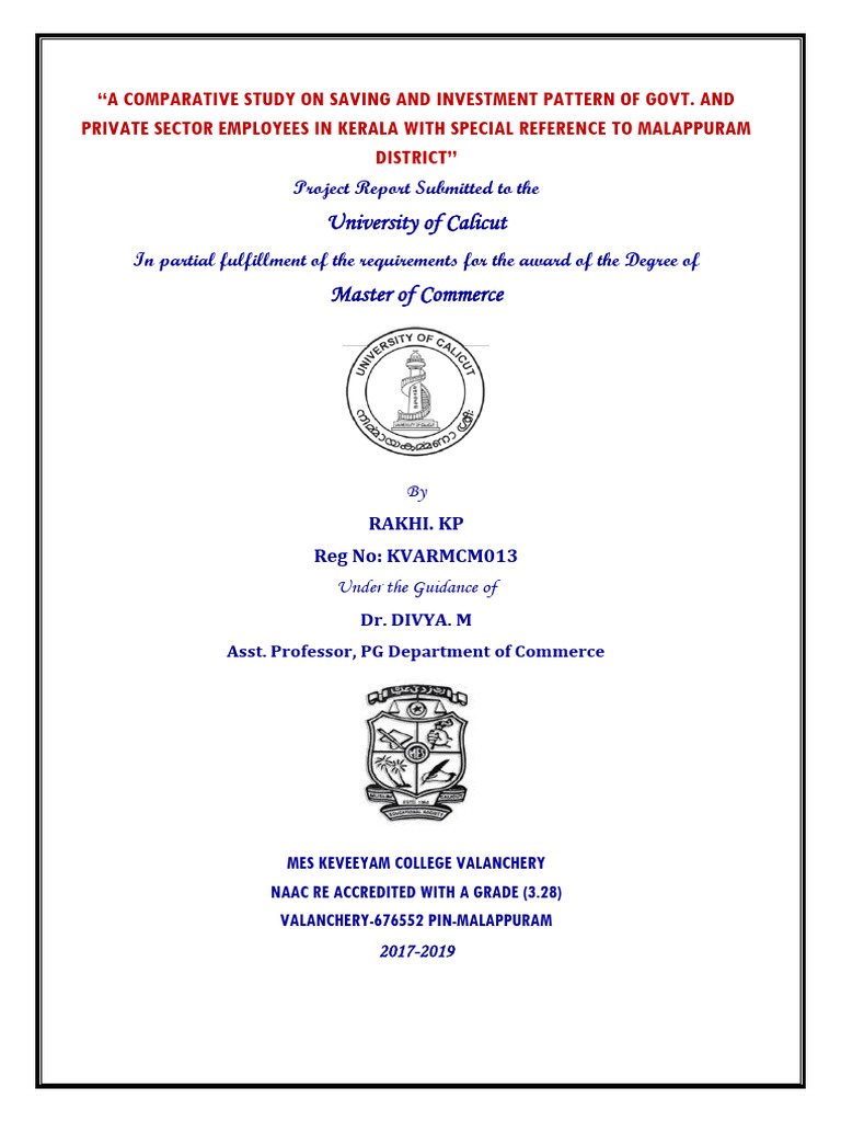 Saving & Investment Patterns in Kerala | PDF