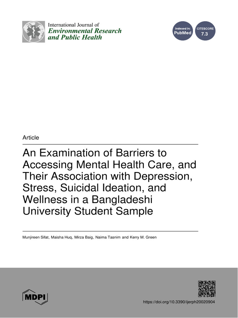 An Examination of Barriers To Accessing Mental Health Care, and Their ...