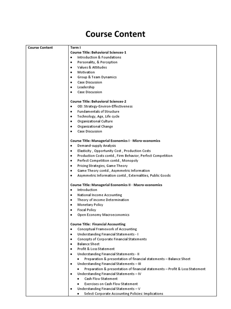 Comprehensive Business Course Curriculum | PDF | Strategic Management ...