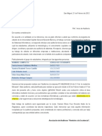 Modelo de Carta de Inicio de Auditoria