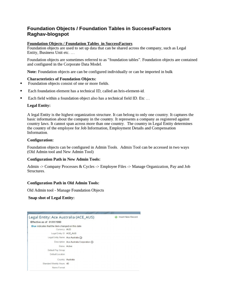 Understanding Foundation Objects in SuccessFactors | PDF | Human ...