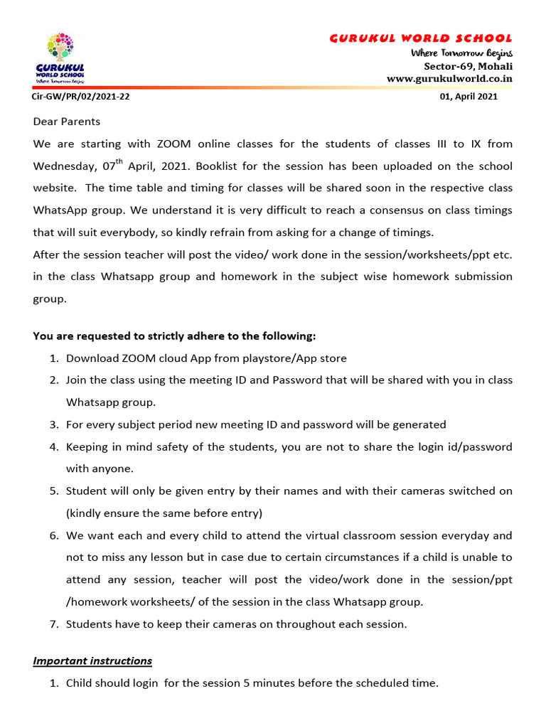 Circular 20210402093210 Cir 02 New Session - Iii - Ix | PDF | Teachers ...