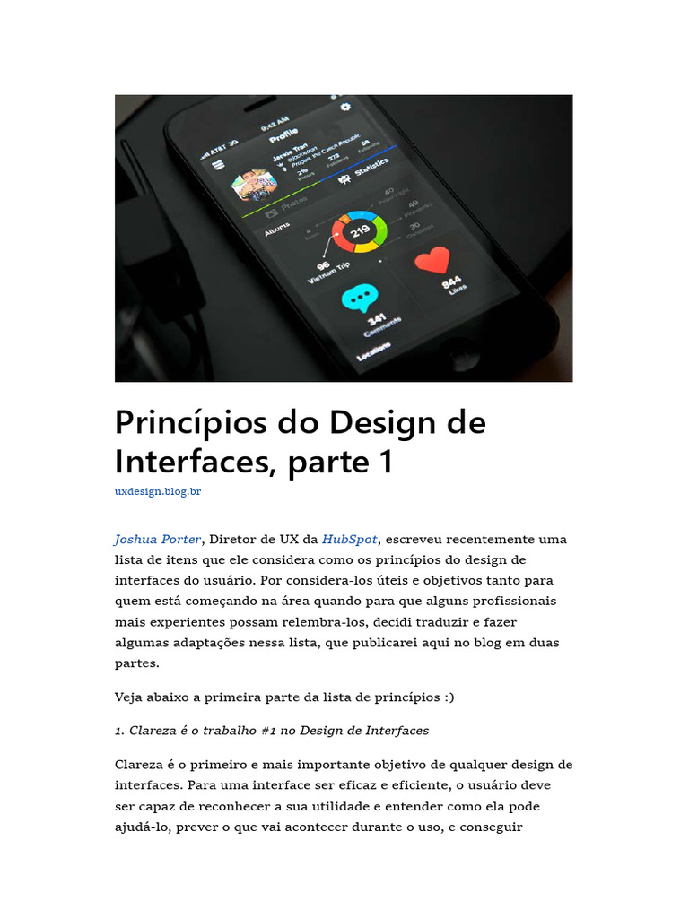 Princípios do Design de Interfaces: Parte 1 | PDF | Esboço