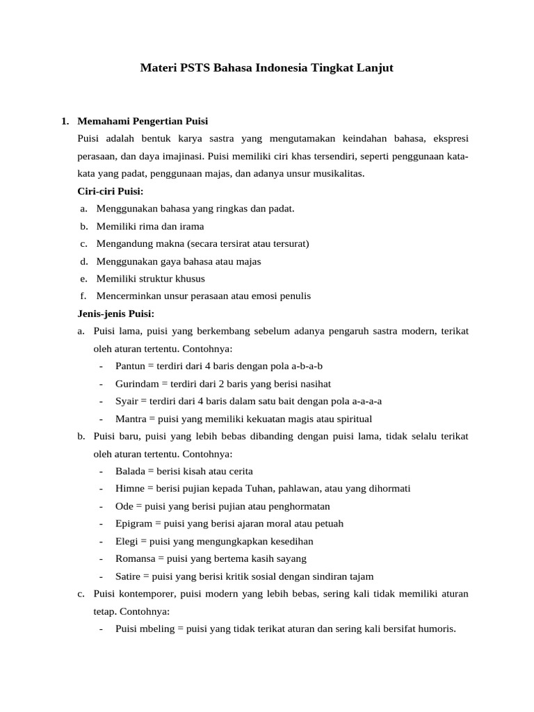 Jenis-jenis Rima dalam Puisi | PDF
