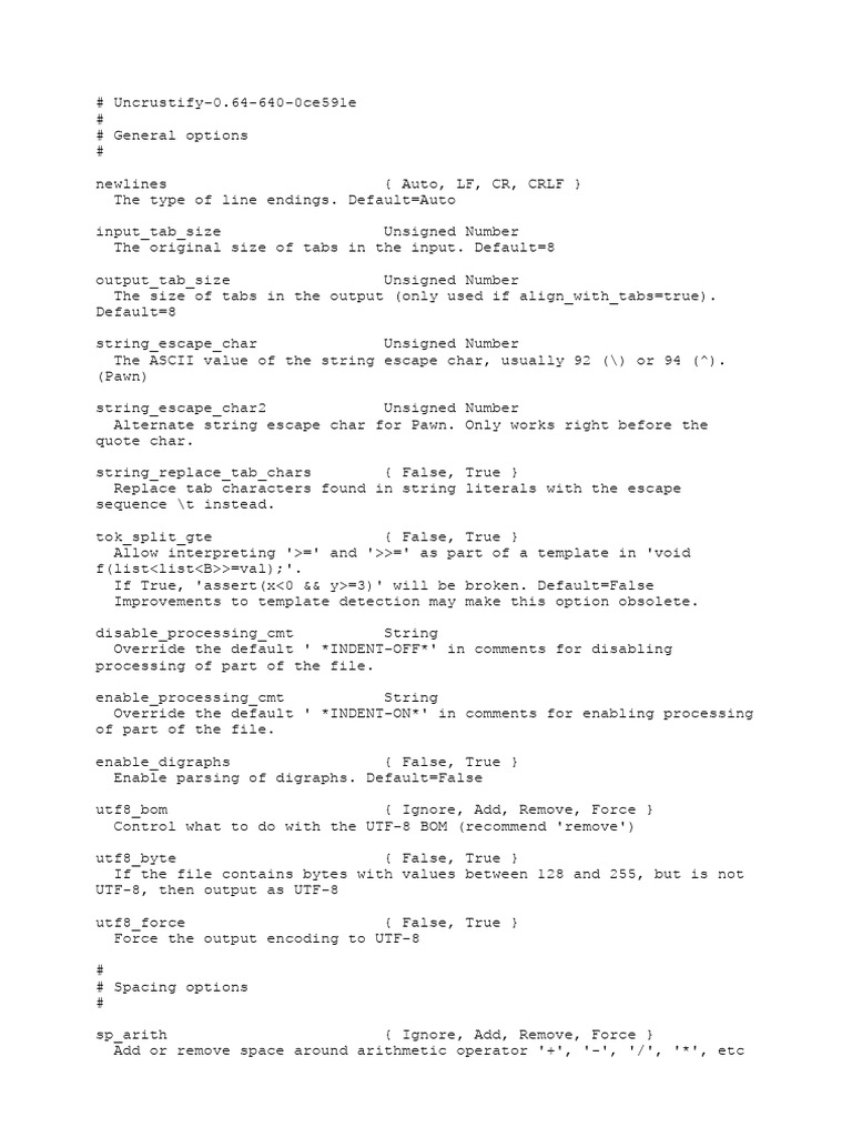 Uncrustify | PDF | Computer Programming | Software Engineering