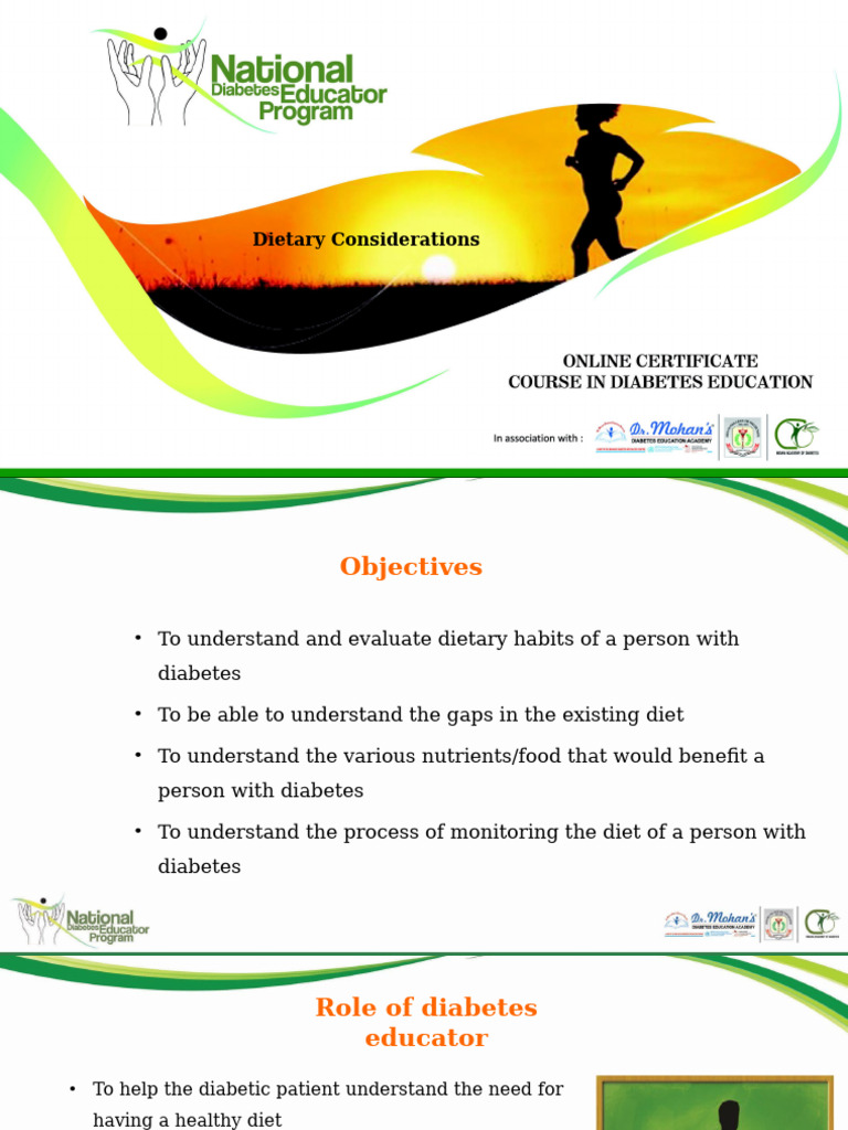 NDEP - M 7 Dietary Considerations For Diabetes | PDF | Diabetes | Diet ...