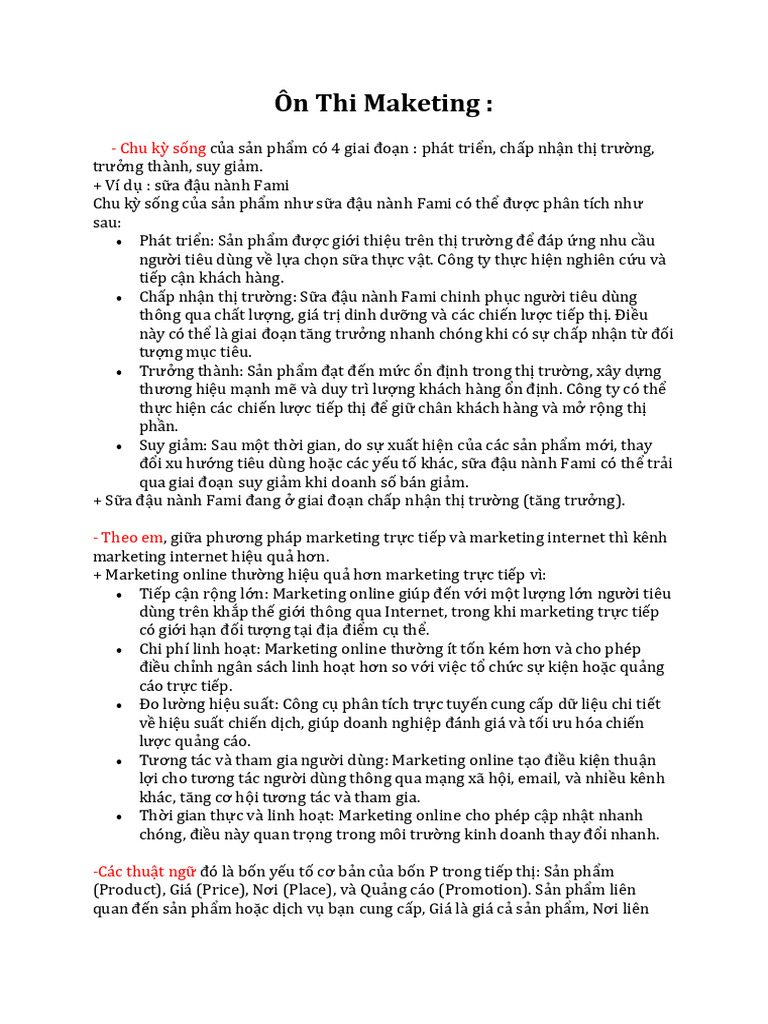 Ôn Thi MKT | PDF