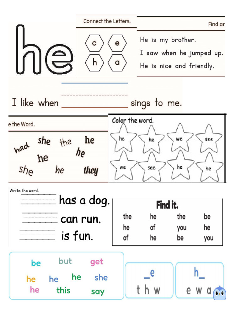 He Worksheet | PDF