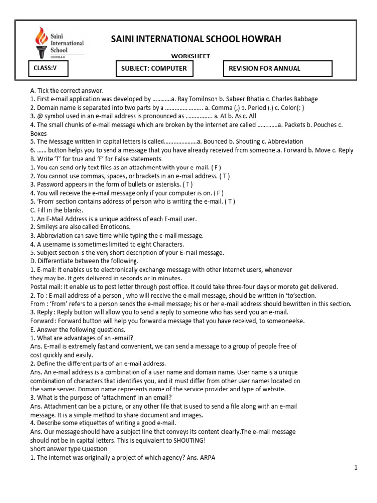 Class 5 Annual Computer Revision | PDF | Scratch (Programming Language ...