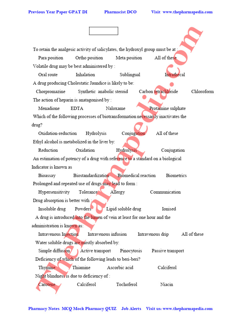 Bihar Drugs Inspector Exam Paper 1998 | PDF | Emulsion | Distillation