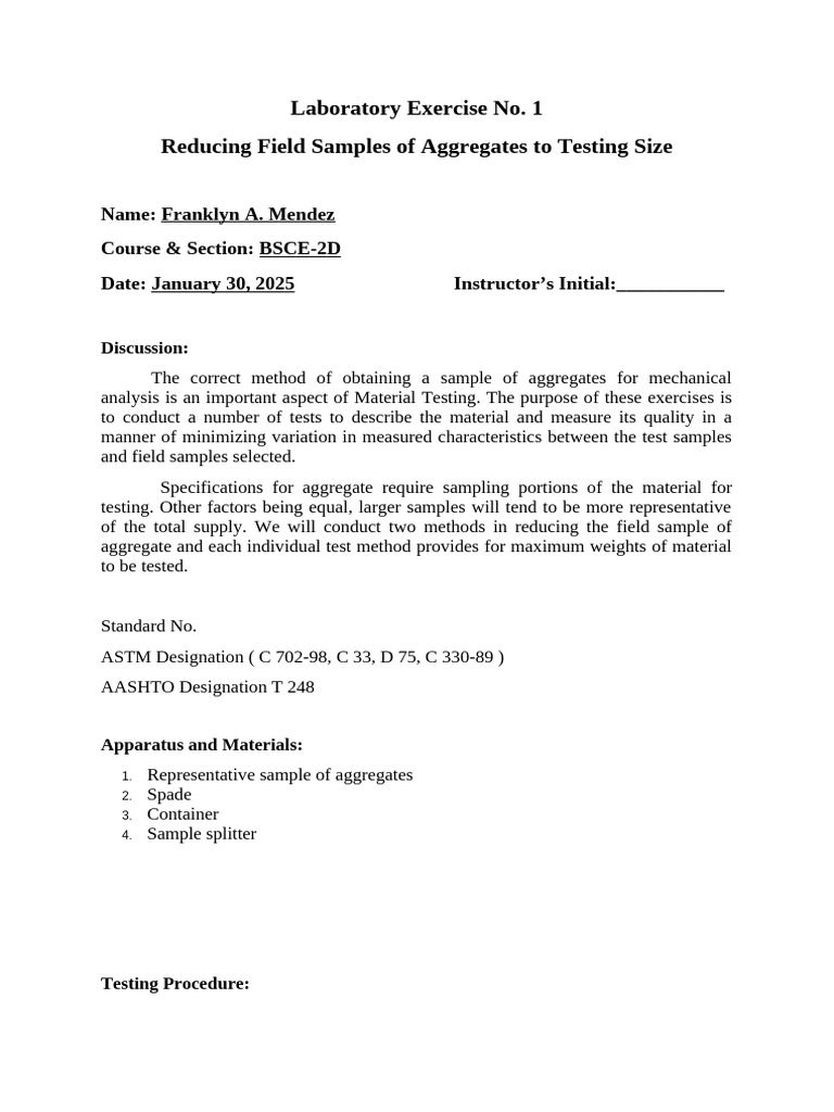 Reducing Aggregate Samples for Testing | PDF | Sampling (Statistics ...