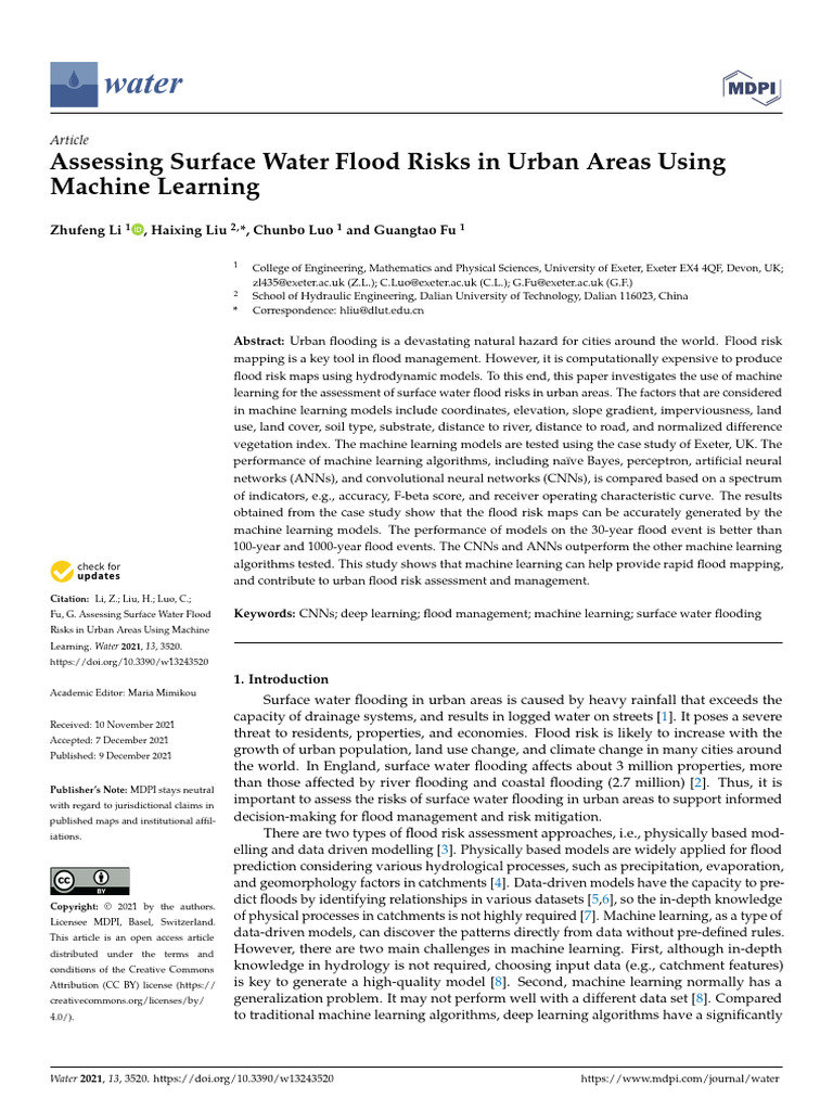 Urban Flood Risk Assessment via ML | PDF | Receiver Operating ...