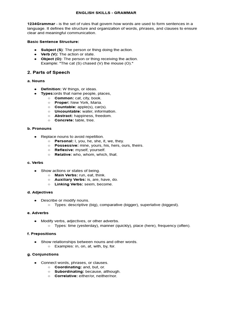 English Grammar Basics Explained | PDF | Noun | Verb