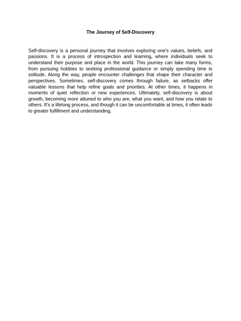 The Journey of SelfDiscovery PDF