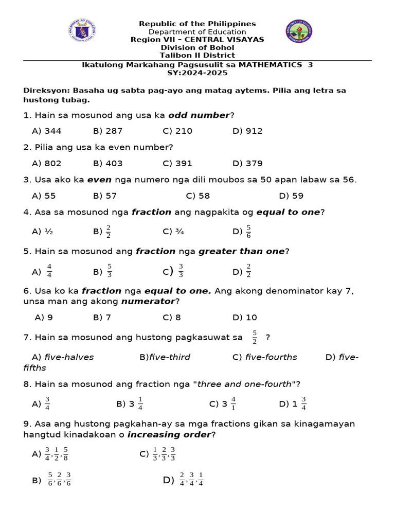 Q3 - Unified PT - Math 3 - QA'd | PDF
