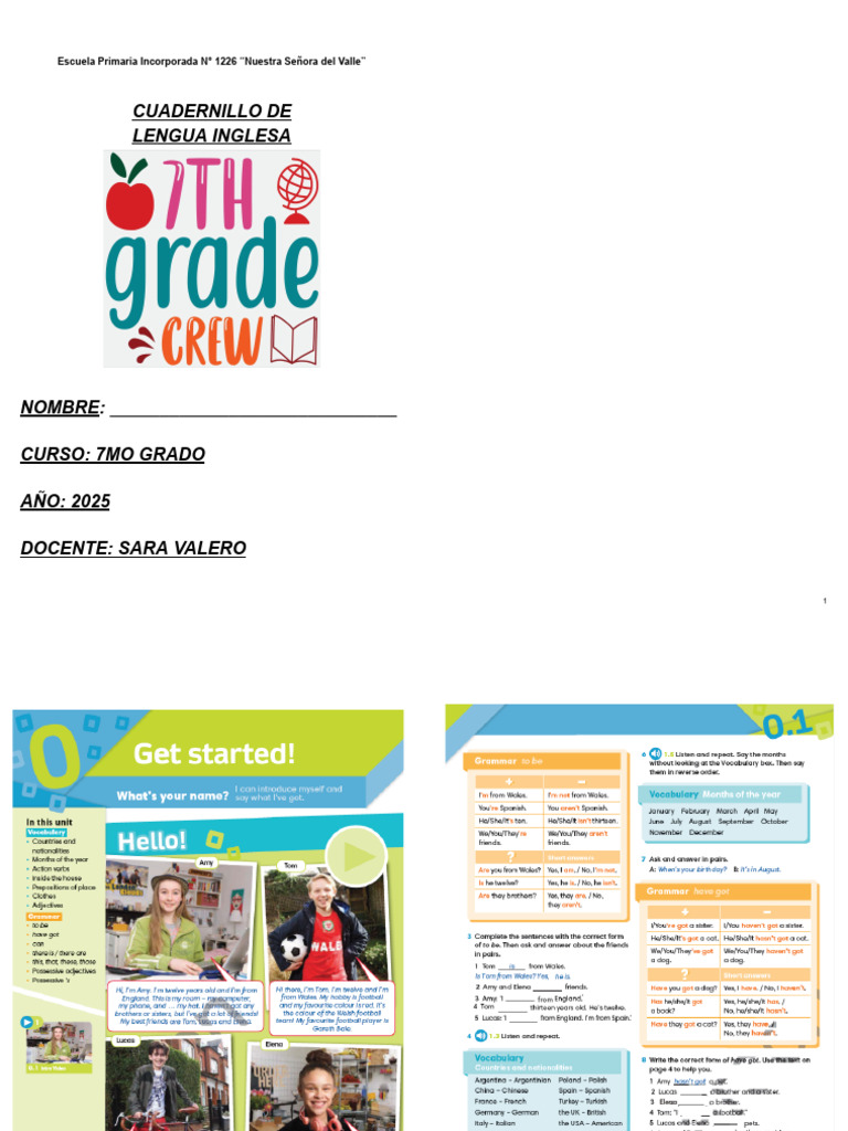 Cuadernillo 7mo Grado 2025 Pdf