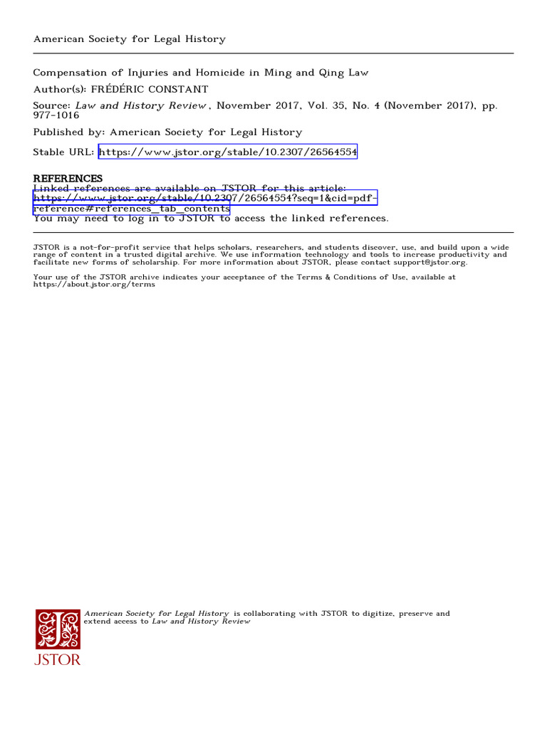 Ming and Qing Law on Injury Compensation | PDF | Crimes | Crime & Violence