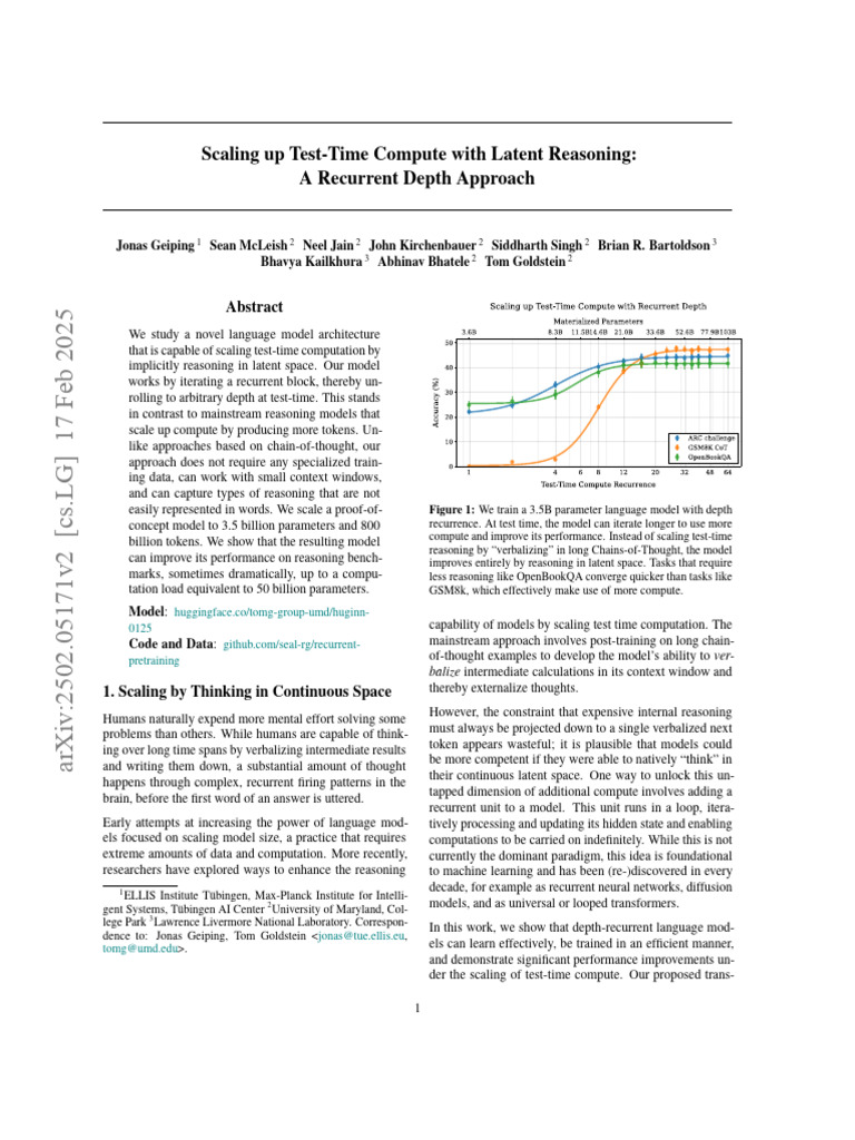 Latent Reasoning in Depth-Recurrent Models | PDF | Applied Mathematics