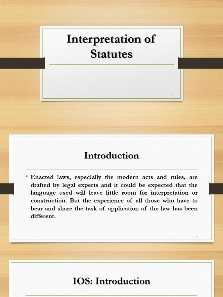 1 - The Interpretation of Statutes - 1 | PDF | Statutory Interpretation ...