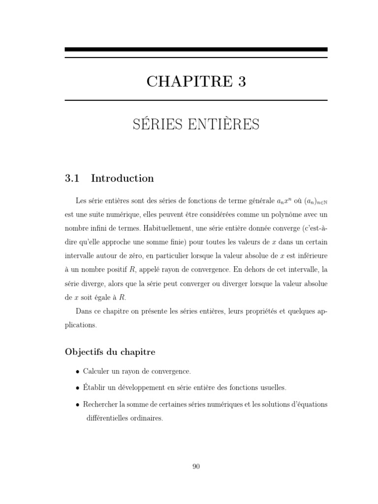 Séries Entières et Rayons de Convergence PDF Série entière Limite — free download