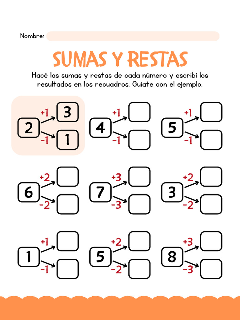 Trabajo Sumas y Restas Simple | PDF