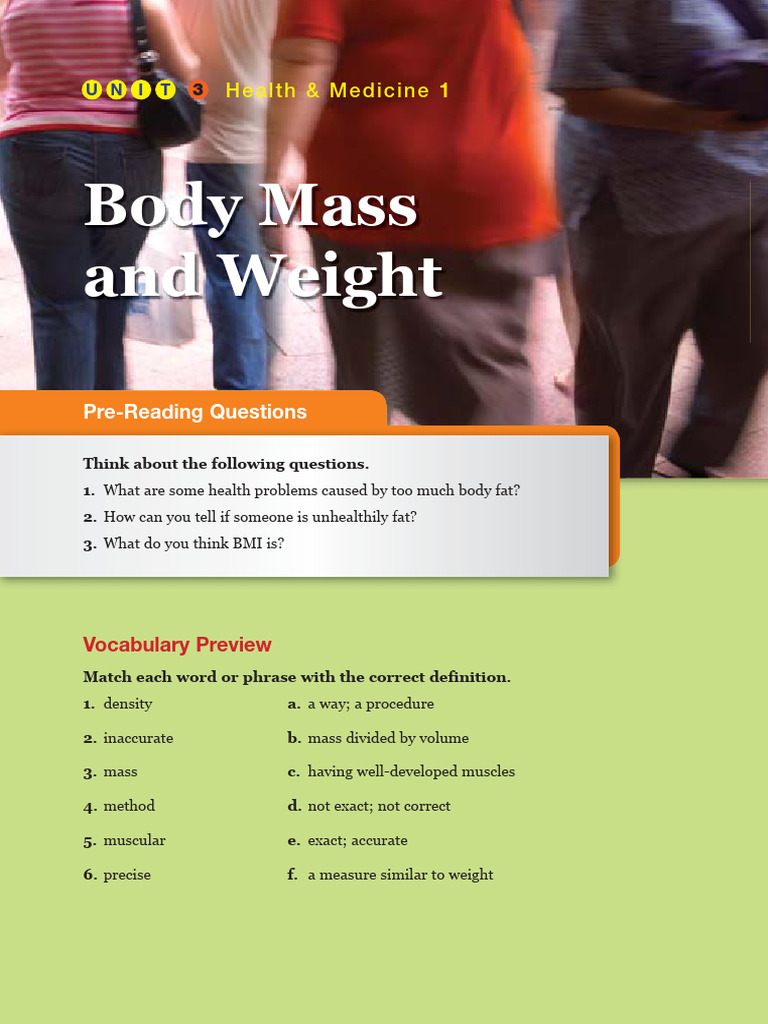 Body Mass and Weight Reading | PDF | Body Mass Index | Obesity