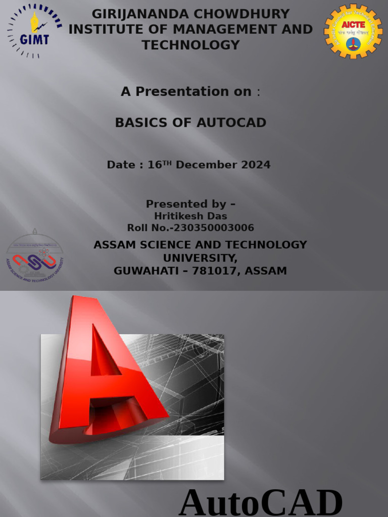 Basics of AutoCAD Presentation | PDF | Auto Cad | 3 D Computer Graphics