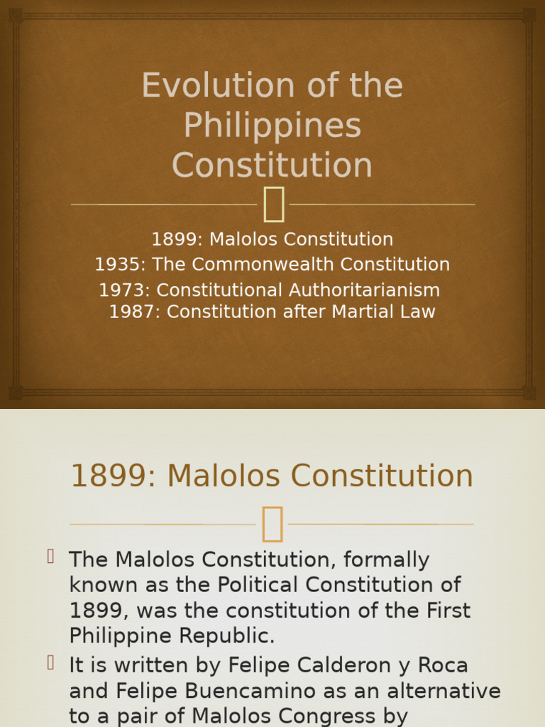 Philippines Constitution Evolution Overview | PDF | Philippines ...
