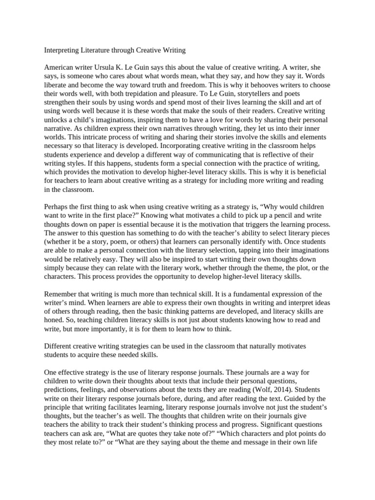 BEED 35 Interpreting Literature Through Creative Writing | PDF ...