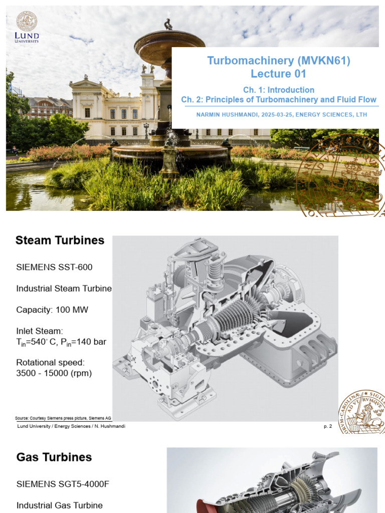 MVKN61 NH Lect1 250325 | PDF | Turbomachinery | Turbine