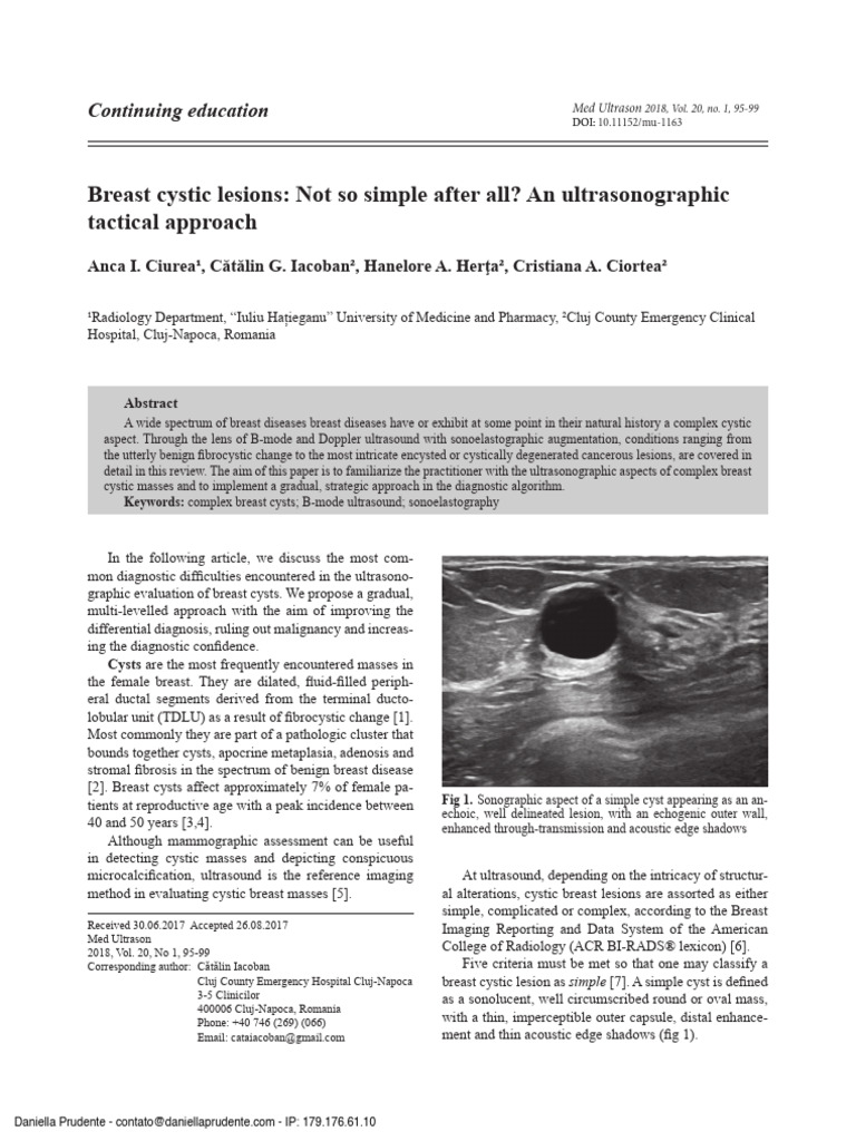Ultrasonography of Breast Microcysts | PDF | Medical Ultrasound ...