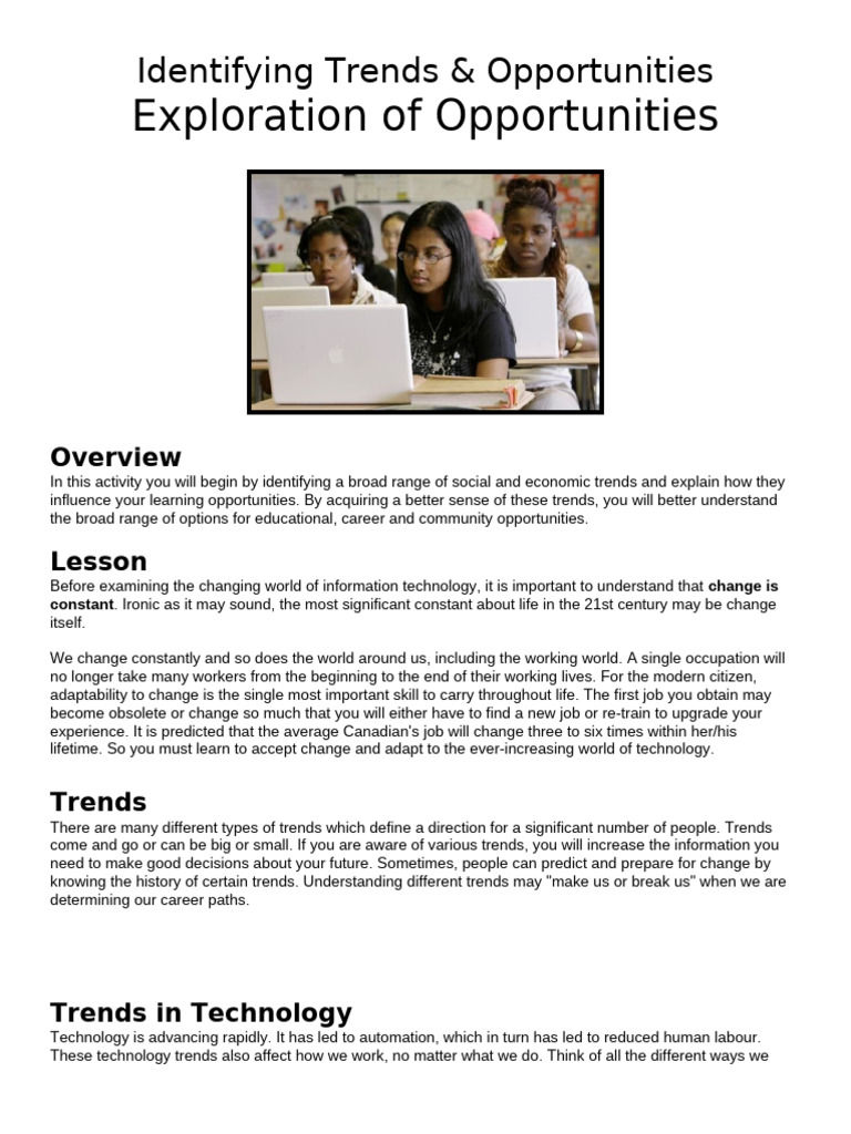 Identifying Trends and Opportunity | PDF | Employment | Globalization