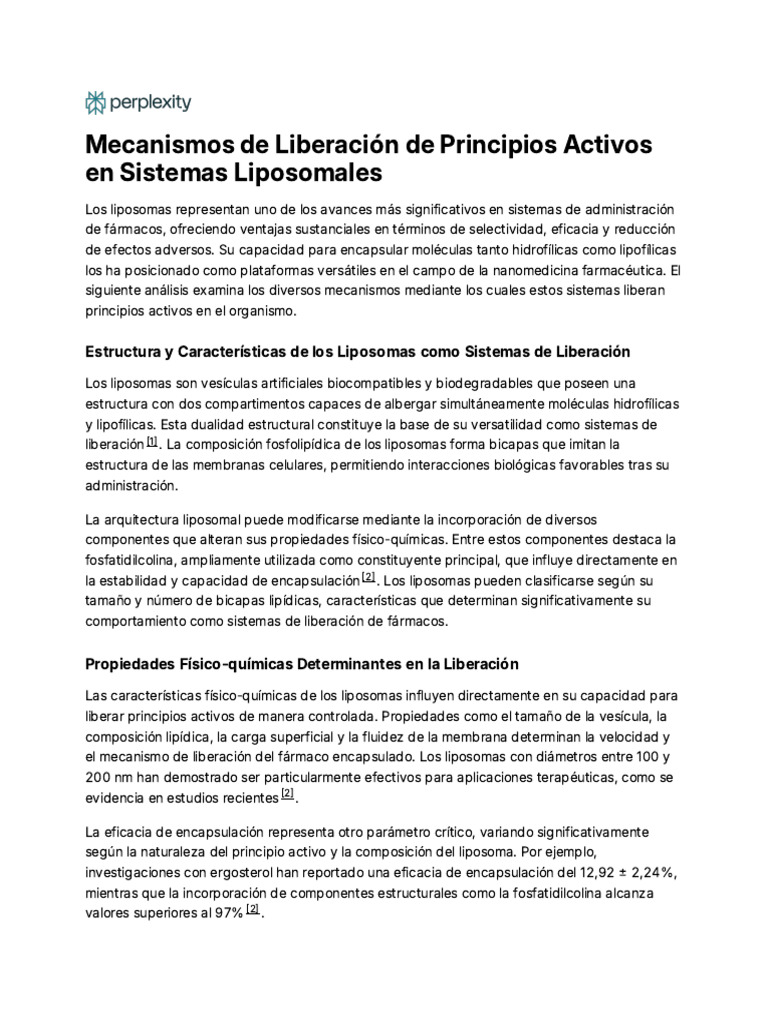 Mecanismos de Liberación de Principios Activos en PDF Bicapa