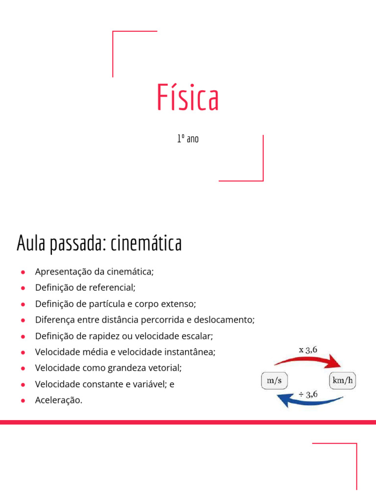 Cinemática: MRU e MRUV Explicados | PDF | Velocidade | Cinemática