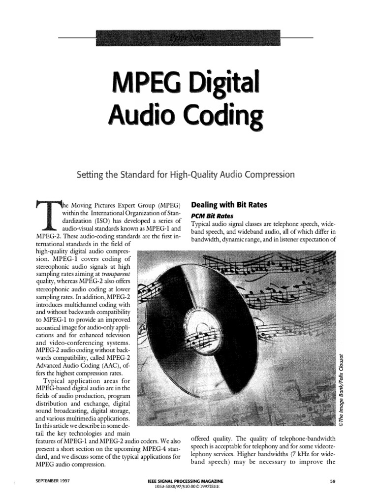 MPEG Audio Standards Overview | PDF | Codec | Data Compression