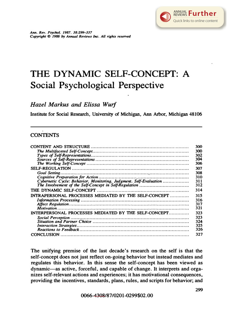 A Social Psychological Perspective | PDF | Self Concept | Motivation