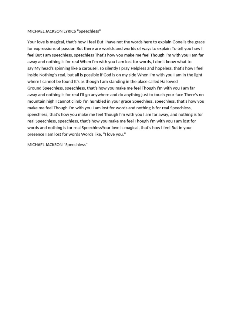 Michael Jackson Lyric | PDF