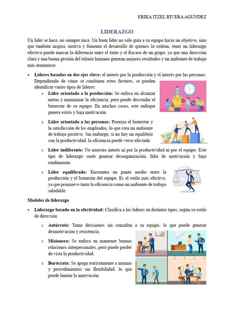 Tipos y características del liderazgo efectivo | PDF | Liderazgo ...