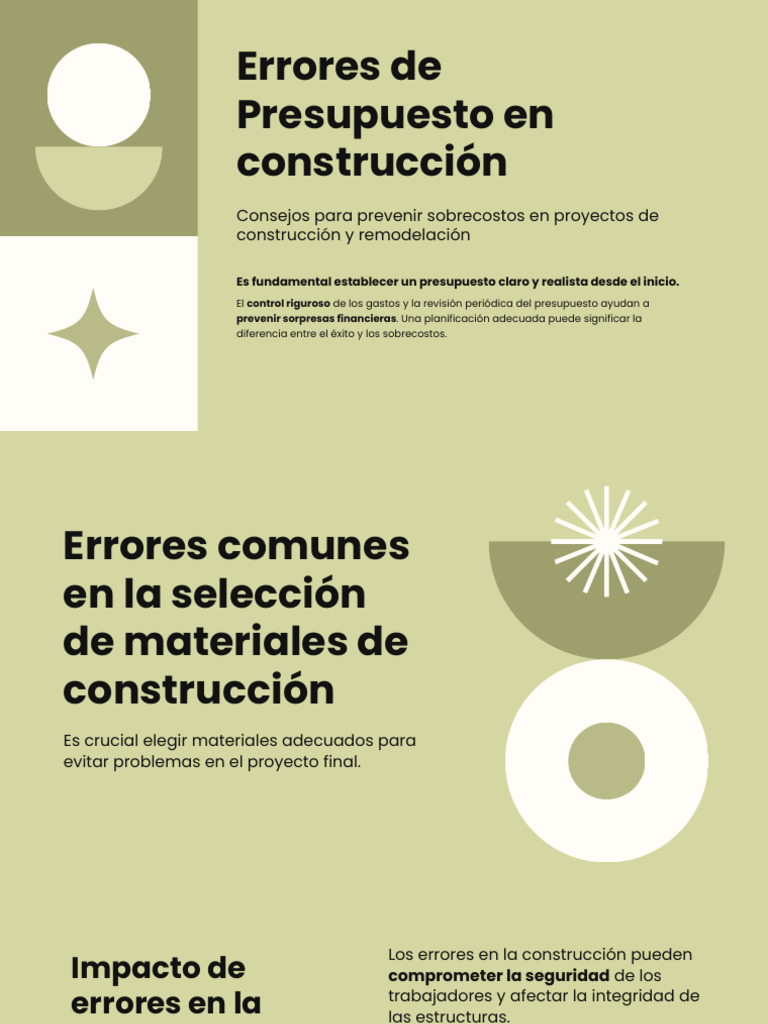 Errores de presupuesto en construcción | PDF