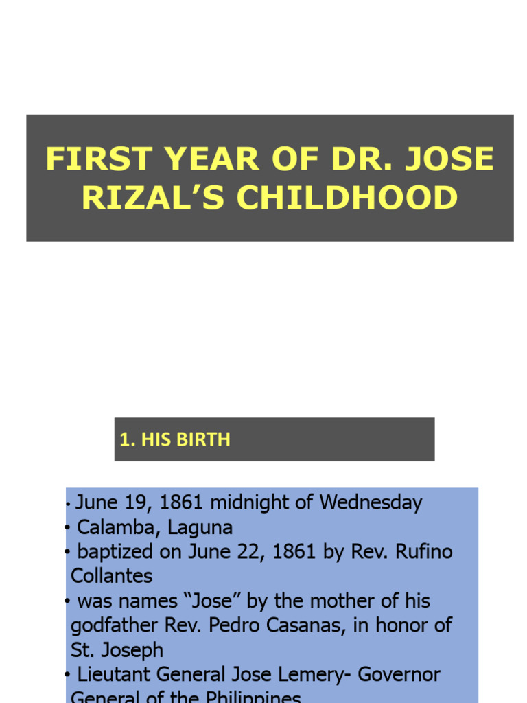 Dr. Jose Rizal's Early Life and Family | PDF