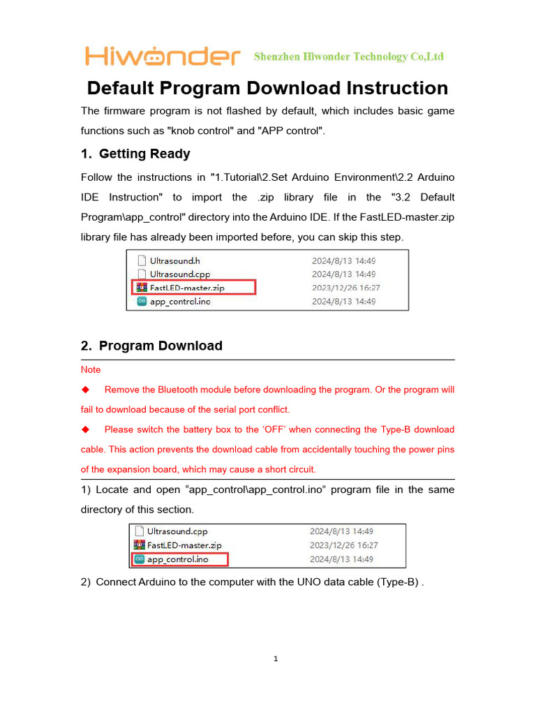 Default Program Download Guide | PDF