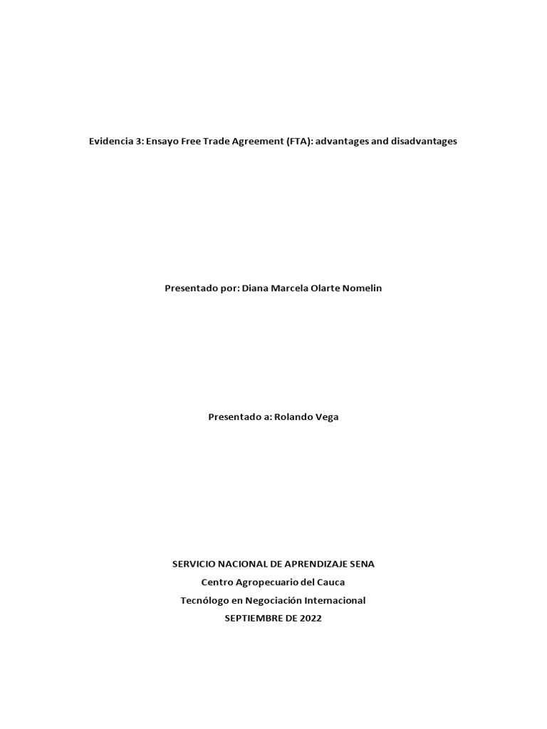 FTA: Pros and Cons for Colombia | PDF | North American Free Trade ...