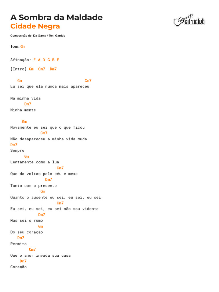 Letra da Música 
