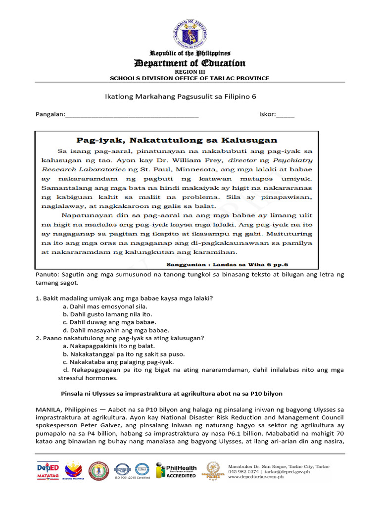 Filipino 6 Final | PDF