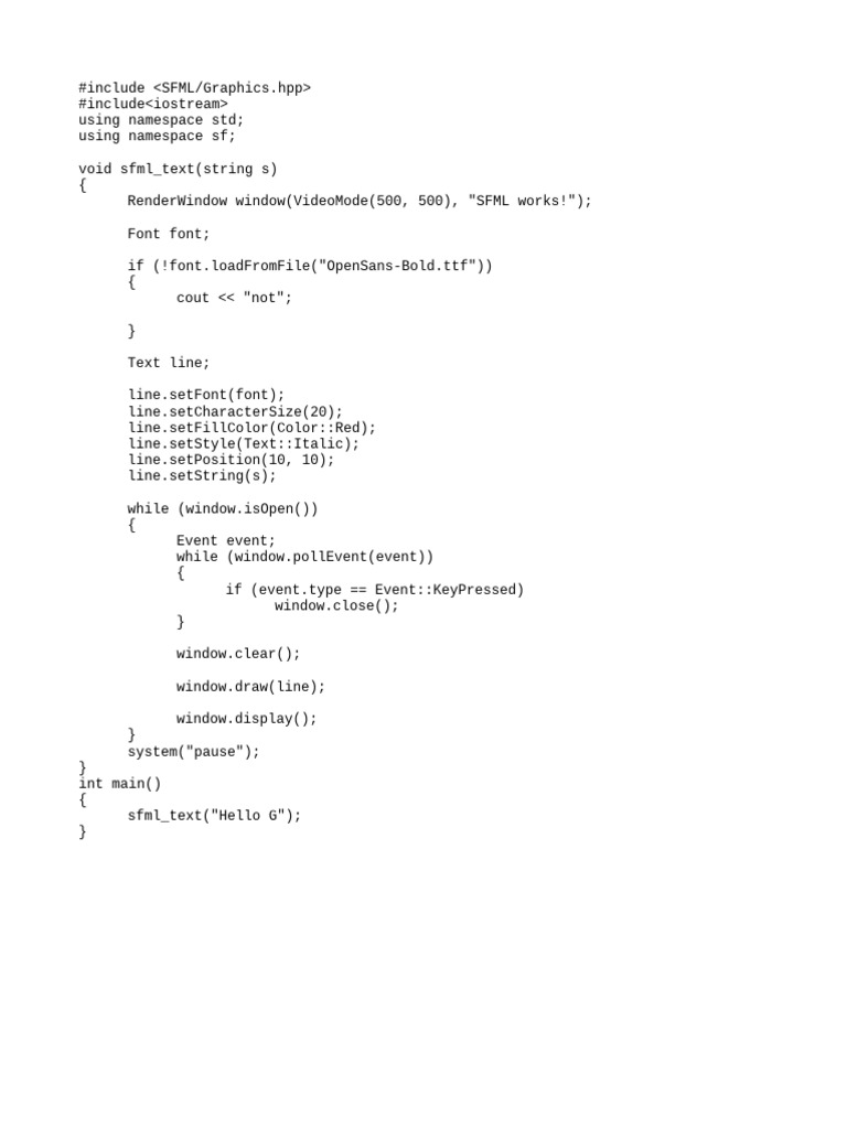 SFML Text Display Tutorial | PDF