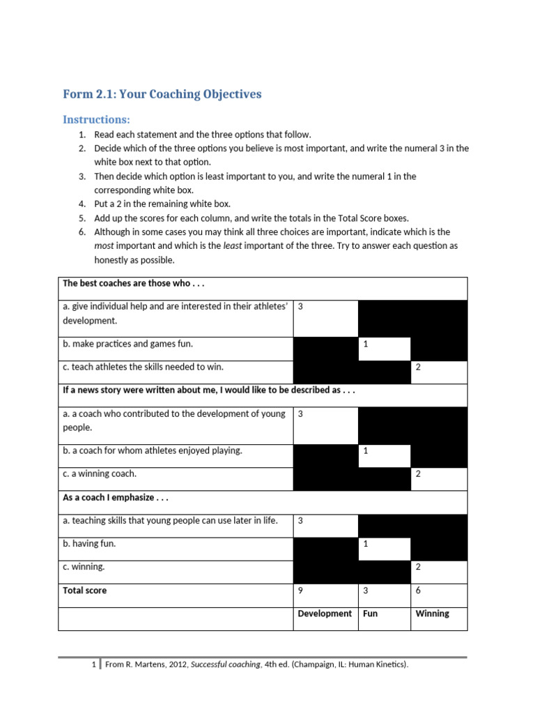 Form+2.1+Your+Coaching+Objectives | PDF