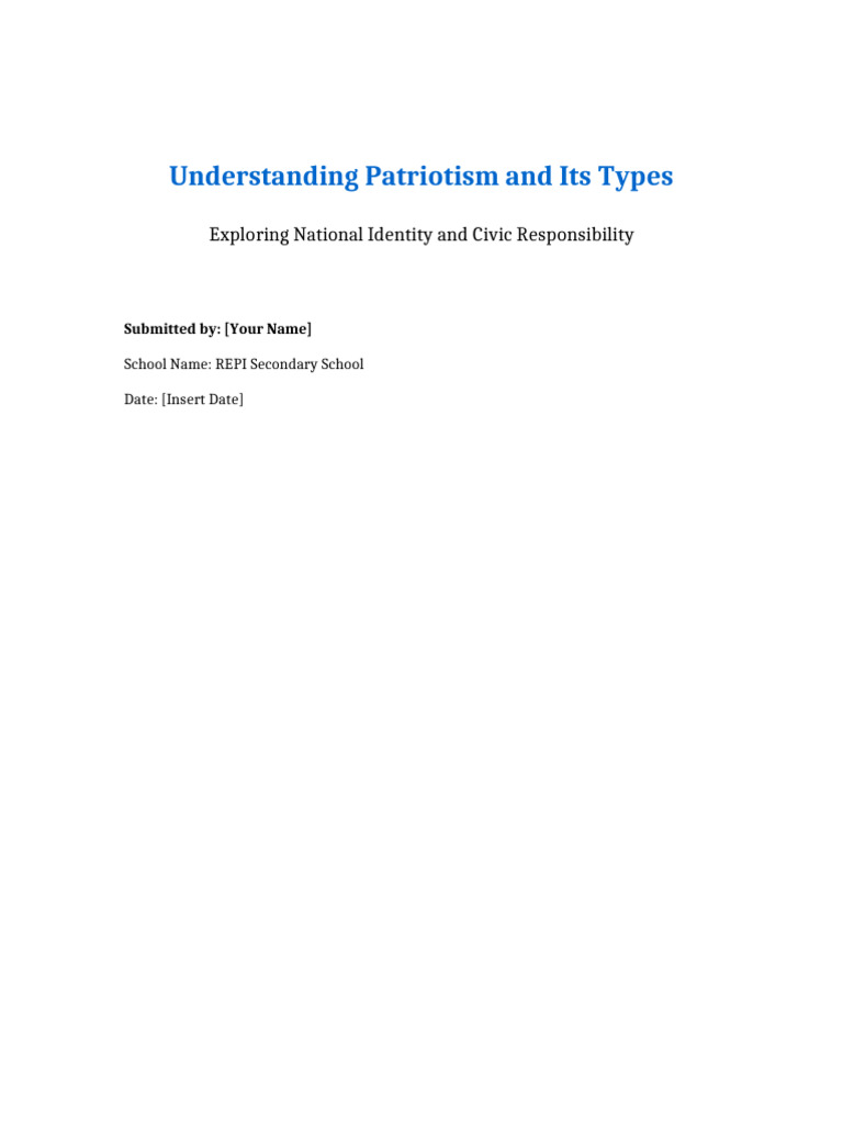 Understanding Patriotism Pdf